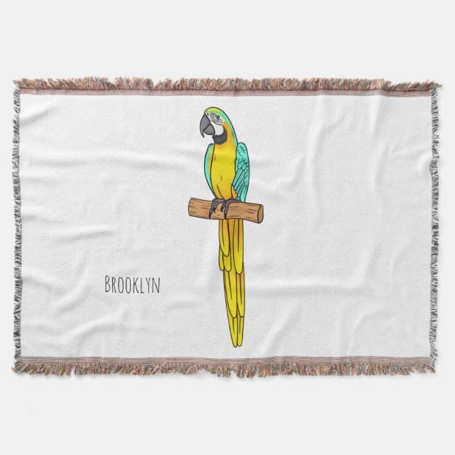 Couverture Blue-and-yellow macaw bird cartoon illustration (Devant)