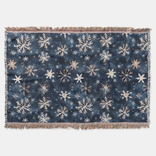 Couverture Blue Cream Christmas Snowflakes (Devant)