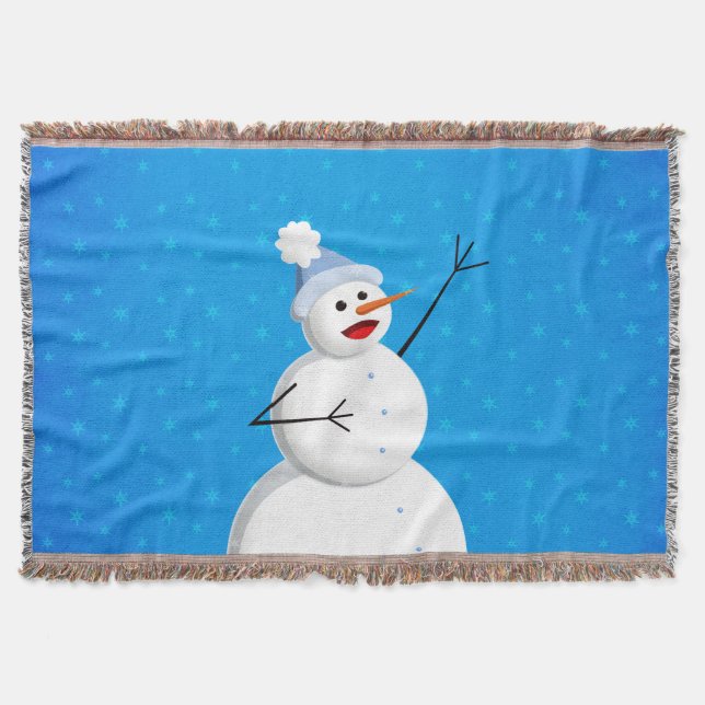 Couverture Blue Winter Happy Snowman (Devant)