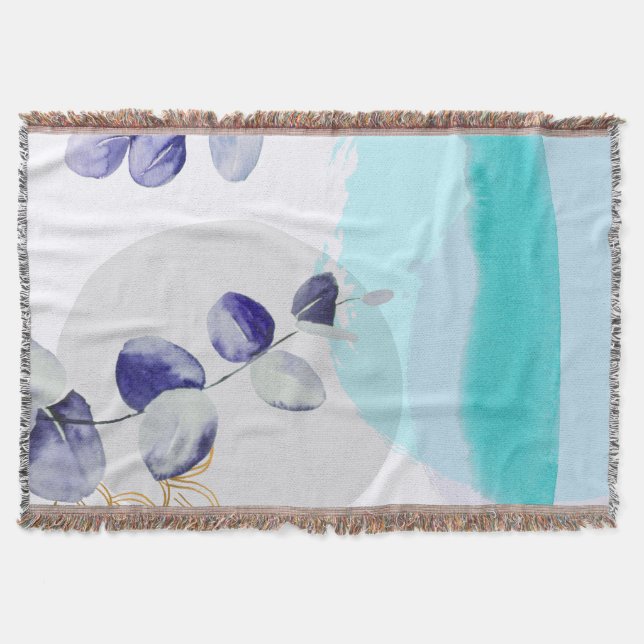 Couverture Boho botanique cyan violet (Devant)