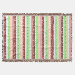 Couverture Boho Brown, Bourgogne, vert et mauve Whimsical