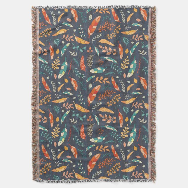 Couverture Boho Hippie Motif de plume (devant Vertical)