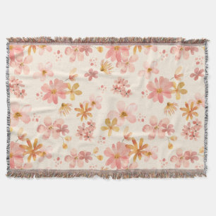 Couverture Boho hippie rustique fleurs naturelles