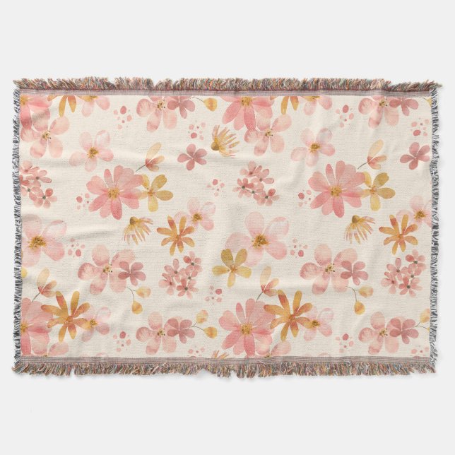 Couverture Boho hippie rustique fleurs naturelles (Devant)