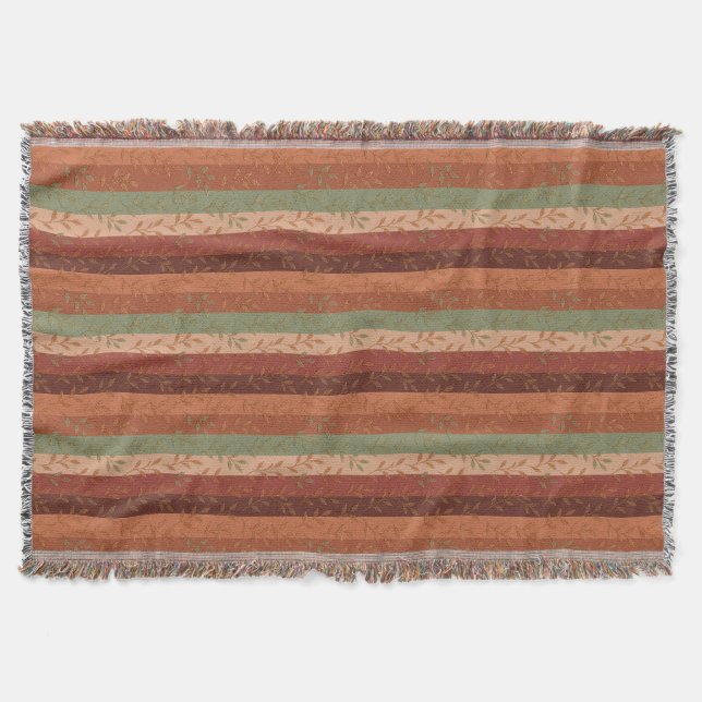 Couverture Boho Leaf Motif Rustic Home Décor (Devant)