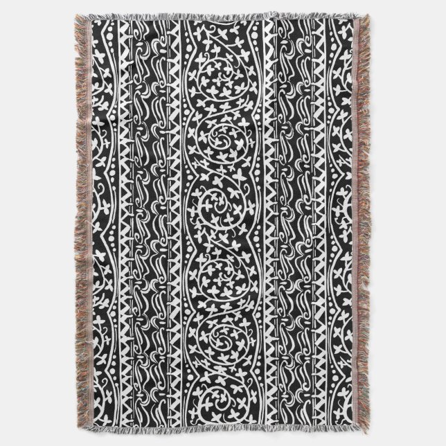 Couverture Boho Mandala Flower & Leaf Thaillot Blanket (devant Vertical)