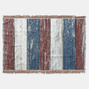 Couverture Bois de flottage bleu blanc rouge