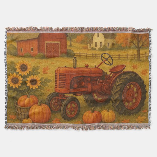 Couverture Bon automne tracteur classique et ferme (Devant)
