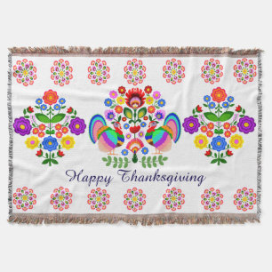 Couverture Bon thanksgiving. Fleurs design polonaises.