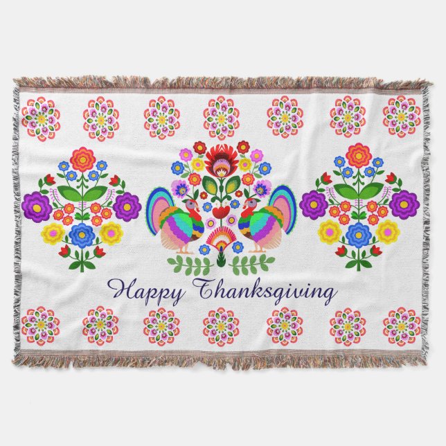 Couverture Bon thanksgiving. Fleurs design polonaises. (Devant)