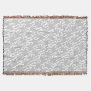 Couverture Bonjour mignonne gris et blanc Bonjour cadeaux