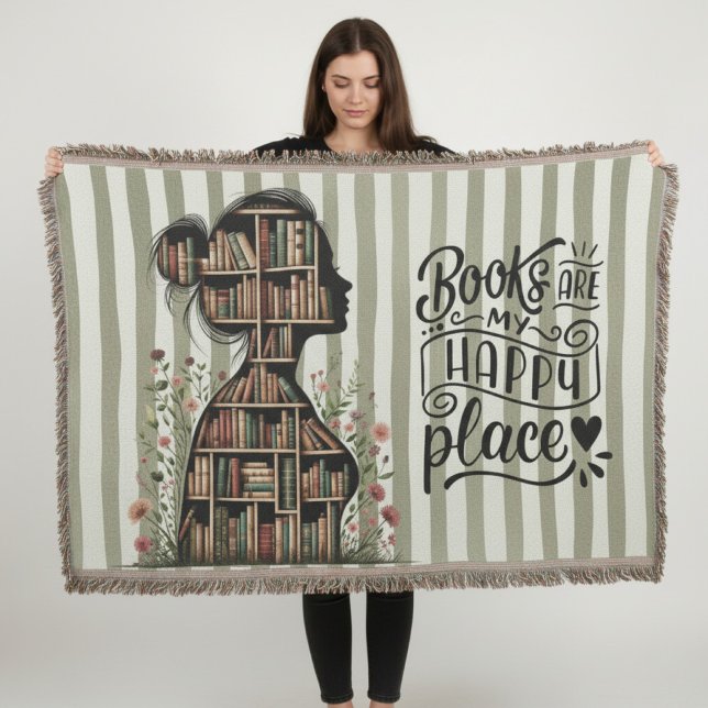 Couverture Books Are My Happy Place for Bookish Woven (Créateur téléchargé)
