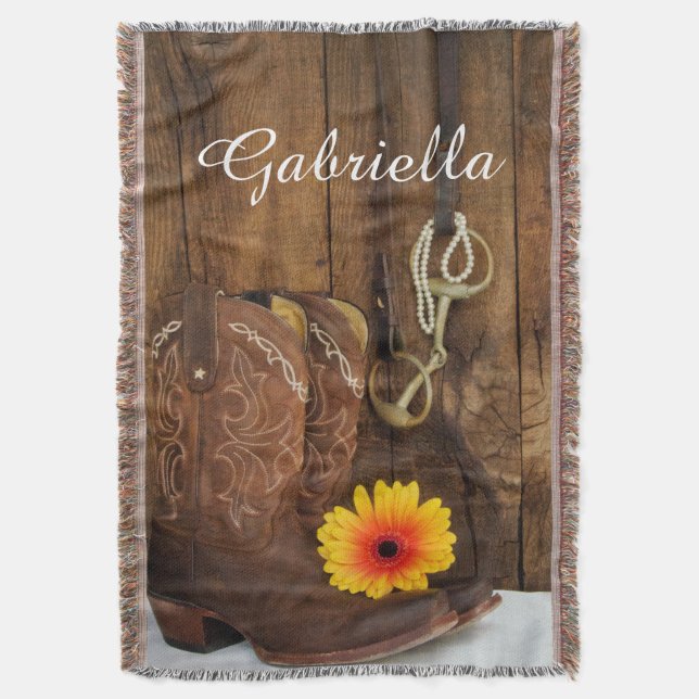 Couverture Boots de cowboy, Daisy et Horse Bit Country Wester (devant Vertical)