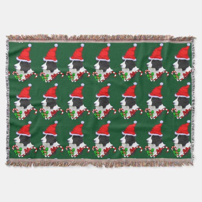 Couverture Bordure Collie Noël (Devant)