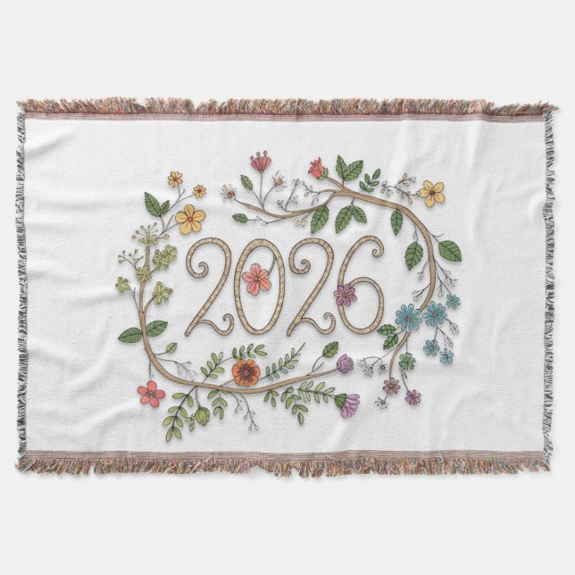 Couverture Botanical 2026 Typography with Flowering Vines  (Devant)