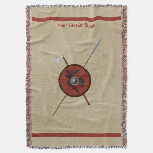 Couverture Bouclier Et Armes De Corbeau Viking (devant Vertical)