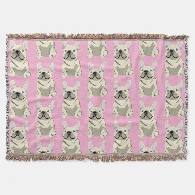 Couverture Bouledogue Français crème (Devant)