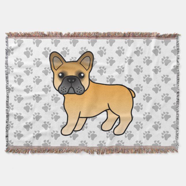 Couverture Bouledogue français fauve mignon chien de dessin a (Devant)