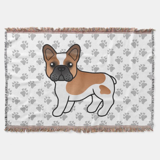 Couverture Bouledogue Français Pie Rouge Chien de Dessin Anim (Devant)