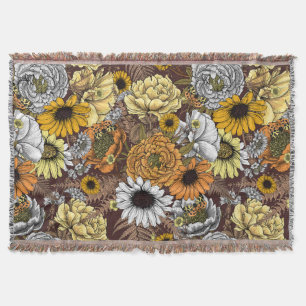 Couverture Bouquet de fleurs - roses, pivoines, marguerites e