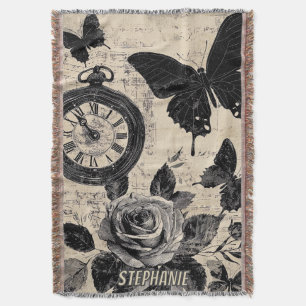 Couverture Boussole Papillon Floral Sépia Errance