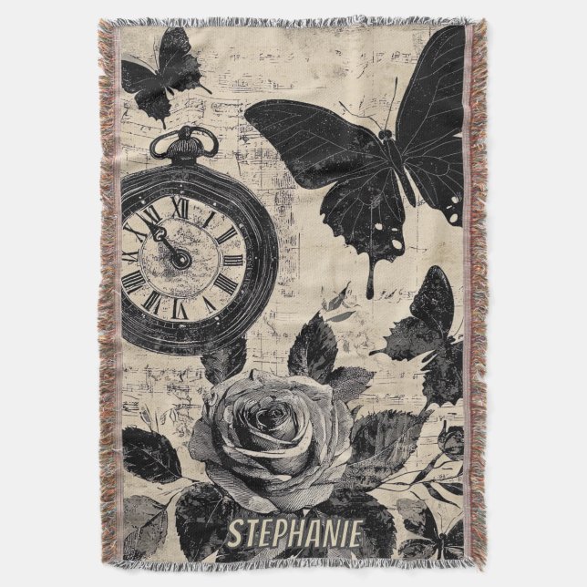 Couverture Boussole Papillon Floral Sépia Errance (devant Vertical)