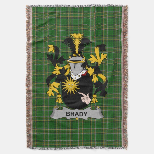 Couverture Brady ou McBrady Armoiries de la famille Crest (devant Vertical)