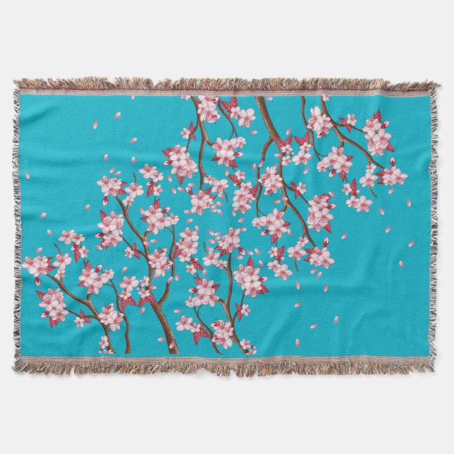 Couverture Branches de fleurs de cerise sur mesure lancette c (Devant)