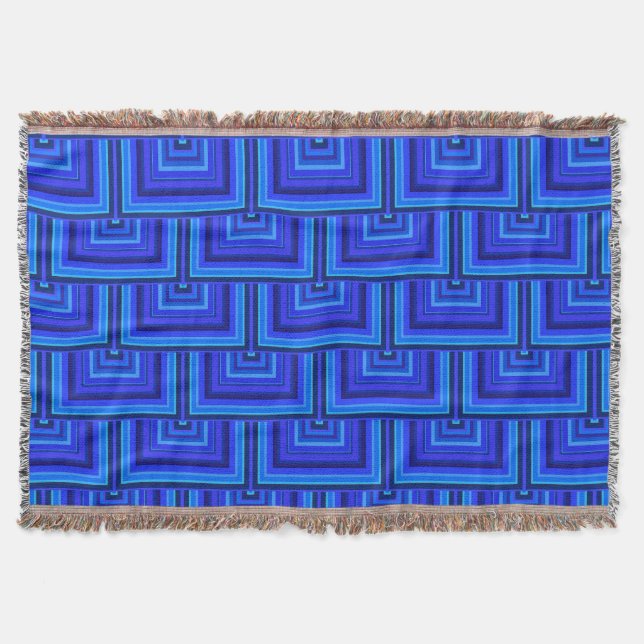 Couverture Brayures bleues carré motif (Devant)