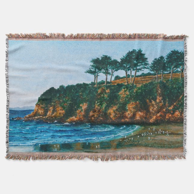 Couverture Bretagne Rocky Coast Beach Peinture acrylique, con (Devant)