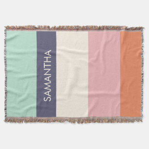 Couverture Broche Mint Blocs de couleurs modernes Blocs de ba