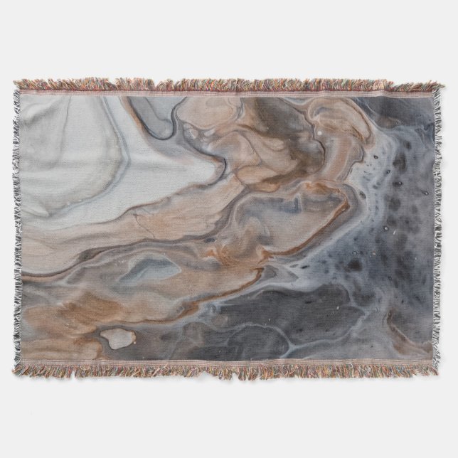 Couverture Bronze doux, gris et crème marbré (Devant)
