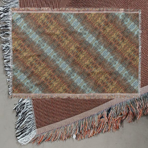 Couverture Brown Aqua et Orange Tribal Abstrait tripé