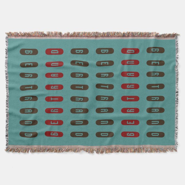 Couverture Brown géométrique moderne Rouge Turquoise Nom pers (Devant)