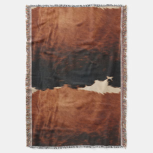 Couverture Brown Noir Noir Faux Cowhide