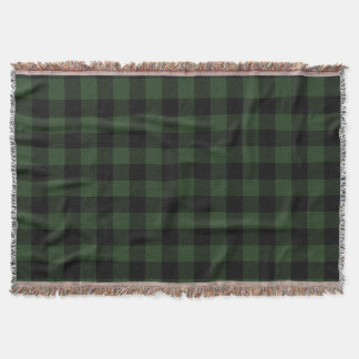 Couverture Buffalo check Celtic Green and Black Squares Plaid