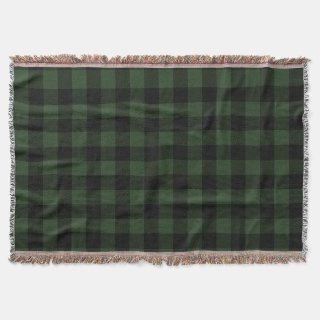 Couverture Buffalo check Celtic Green and Black Squares Plaid (Devant)