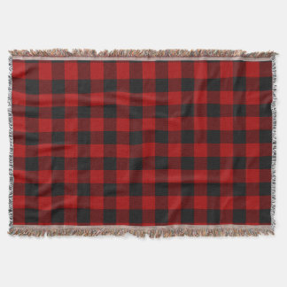 Couverture Buffalo Check Red and Black Carrés Plaid