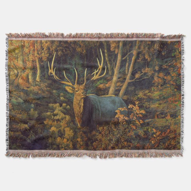 Couverture Bull Elk dans la forêt d'automne (Devant)
