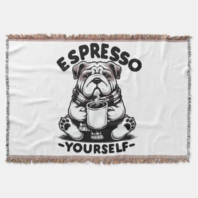 Couverture Bulldog au café chaud espresso (Devant)