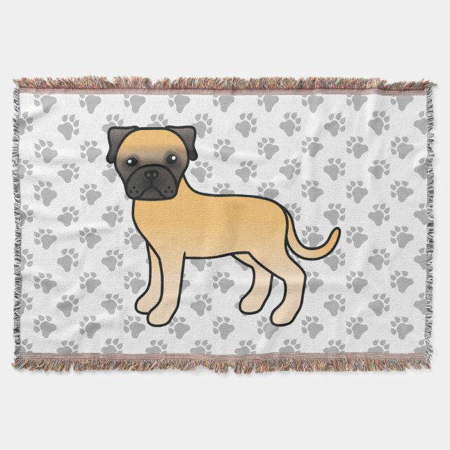 Couverture Bullmastiff Fauve Chien de Dessin Animé Mignon (Devant)