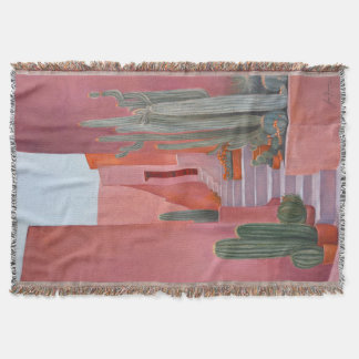 Couverture Cacti Ally | Art Throw Blanket | Original Painting