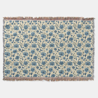Couverture Cadeau d'anniversaire | Floral bleu et beige sans