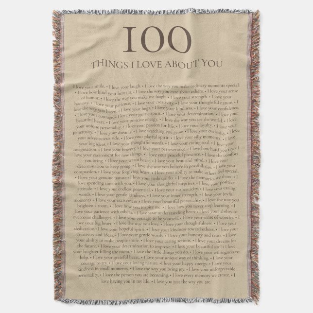 Couverture Cadeau personnalisable 100 choses que j'aime de to (devant Vertical)
