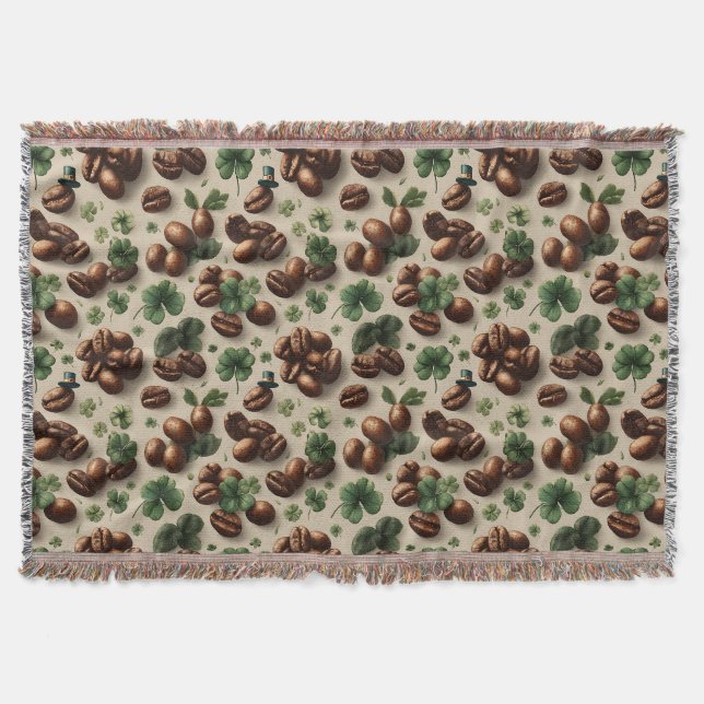 Couverture Café de la Saint-Patrick et motif de trèfle (Devant)