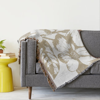 Couverture Café Latte Dogwood Floral