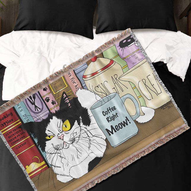 Couverture Café Tuxedo Chat amusant (Créateur téléchargé)