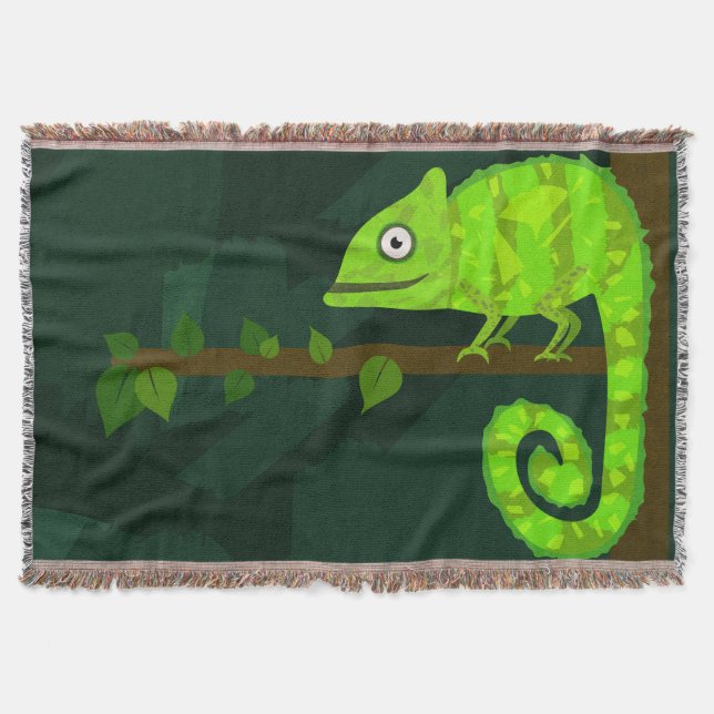 Couverture Caméléon mignon vert (Devant)