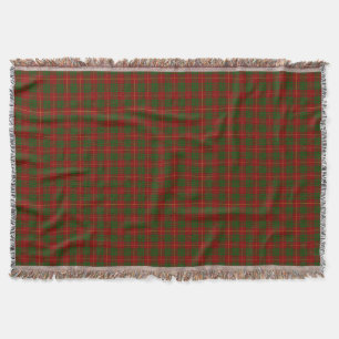 Couverture Cameron tartan rouge vert plaid