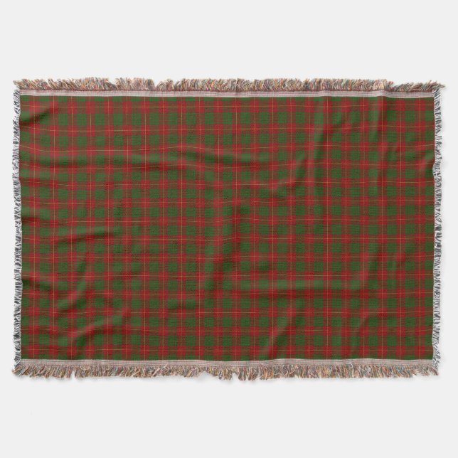 Couverture Cameron tartan rouge vert plaid (Devant)